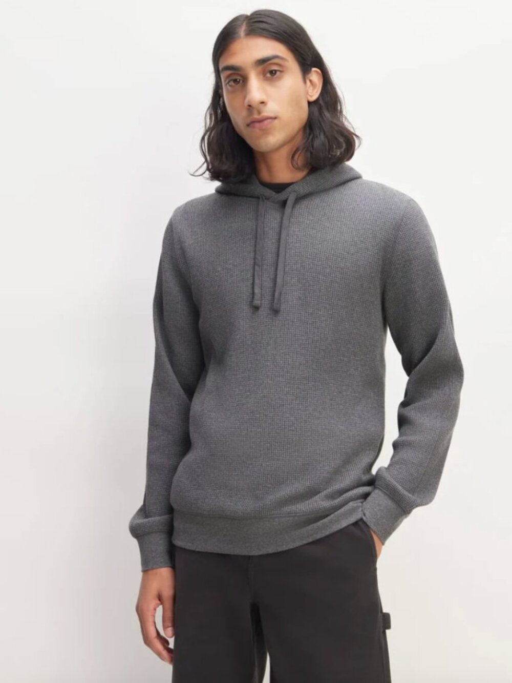 Everlane The Waffle-Knit Hoodie Cotton Pullover Sweater Men's Size Large